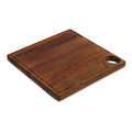 Cutting Board - 12" x 12" x 1.0" - Brazilian Cherry Edge Grain with Groove and Handle